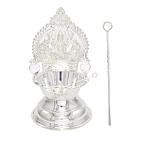 Silver Kamakshi, Traditional Diya, with Trigger Stick