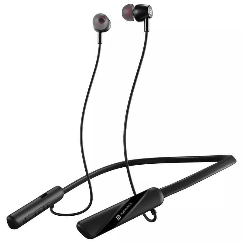 Portronics Harmonics Z10 in Ear Bluetooth Headphone with Mic, 35Hour Playtime,10mm Driver, Magnetic Earbuds, Voice Assistant, Bluetooth 5.3V, IPX4 Water/Sweat Resistance, Type C Fast Charging(Black) Portronics Harmonics Z10 in Ear Bluetooth Headphone with Mic, 35Hour Playtime,10mm Driver, Magnetic Earbuds, Voice Assistant, Bluetooth 5.3V, IPX4 Water/Sweat Resistance, Type C Fast Charging(Black)