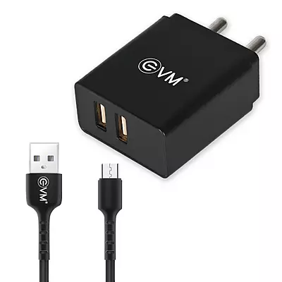 WALL CHARGER EVM DUAL USB WITH MICRO USB CH-03