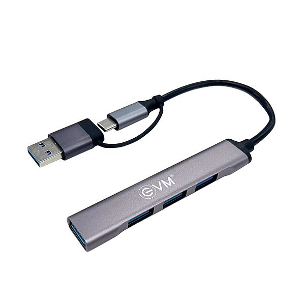 EVM CU4HP USB C + USB A 4 Port USB Hub