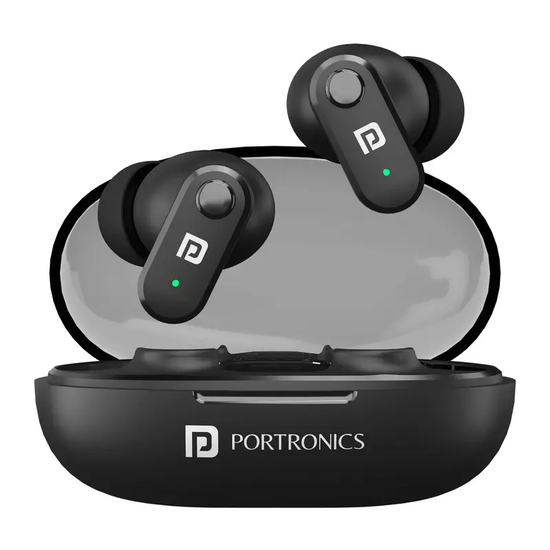 Portronics POR 2228 Harmonics Twins S16 TWS Earbuds – Bluetooth 5.3 | In-Ear | 24hrs Playtime |Black