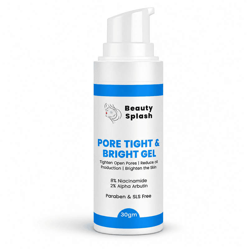 Glow & Refine: Pore Tight & Bright Gel with 8% Niacinamide & 2% Alpha Arbutin for Tightened Pores, Oil Control & Brightening