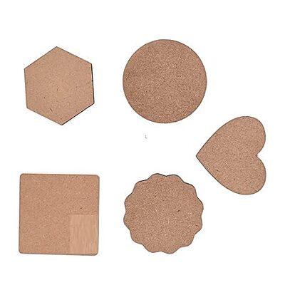 MDF Plain Wooden Coasters in Mixed Shapes Set 20 MDF Plain Wooden Coasters in Mixed Shapes Set 20