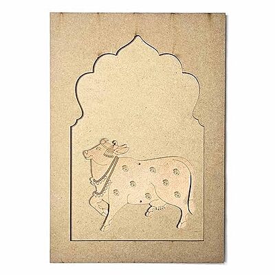 MDF Jharokha with Pichwai Cow Both Side face Engraved