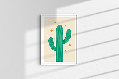 Cactus Poster I Desert Art Print for Wall Decor