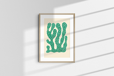 Green Speckled Abstract Coral Poster I Modern Organic Wall Art