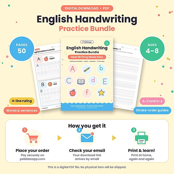 English Handwriting Practice Bundle PDF