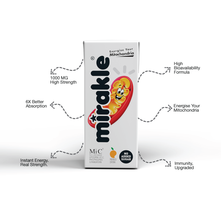 MIRAKLE the Liposomal Vitamin-C Drink ( No Added Sugar)-12 Piece Pack