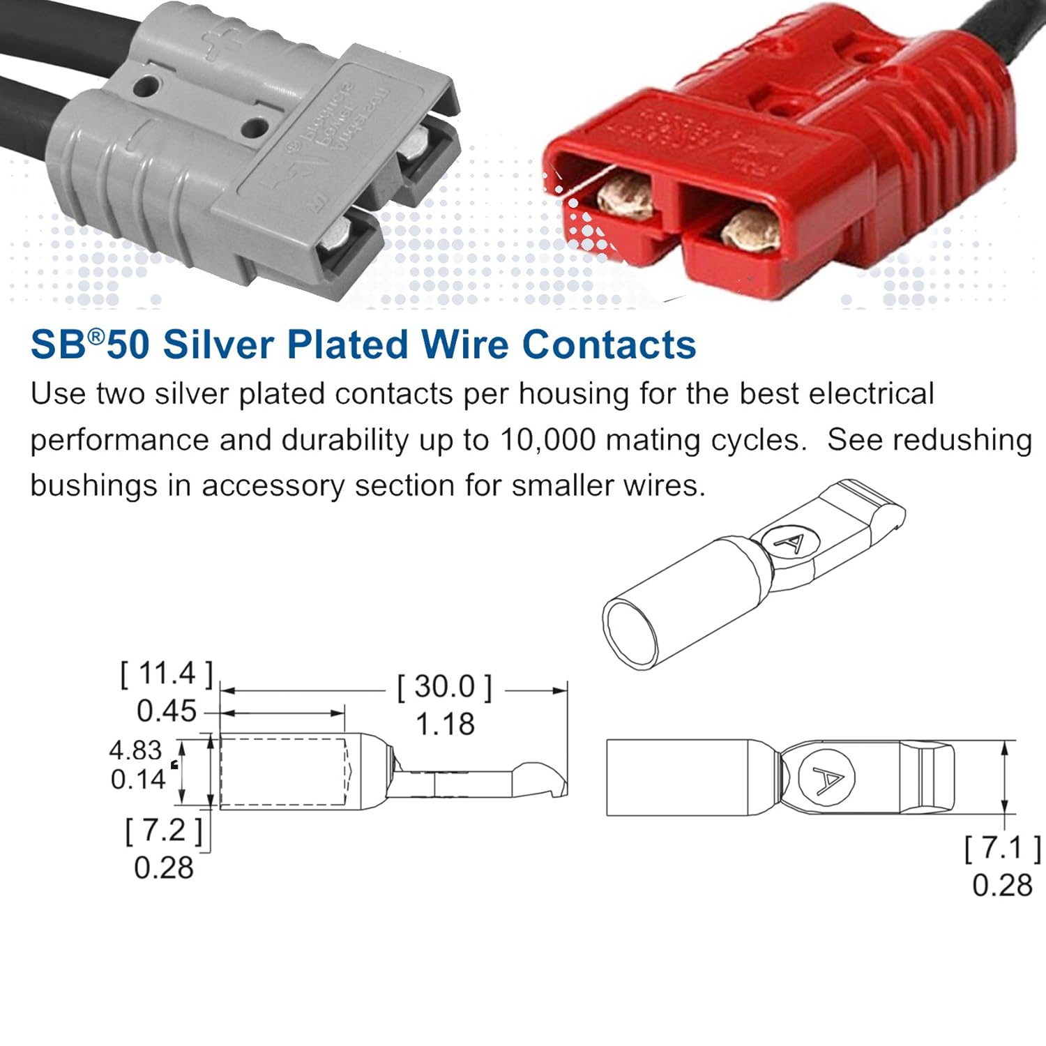 SB50 600V 50A Anderson Power Connector – Grey