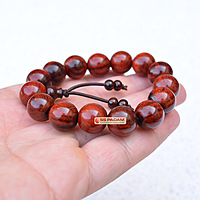 14mm Red Sandalwood (Lal Chandan) Chinese Design Bracelet