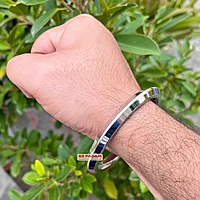 8mm Stainless Steel SP Brass Ring Punjabi Kada
