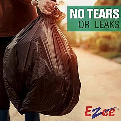 Ezee  Black Garbage Bags for Dustbin|90 Pcs|Medium 19 X 21 Inches|30 Pcs X Pack of 3, 3 count