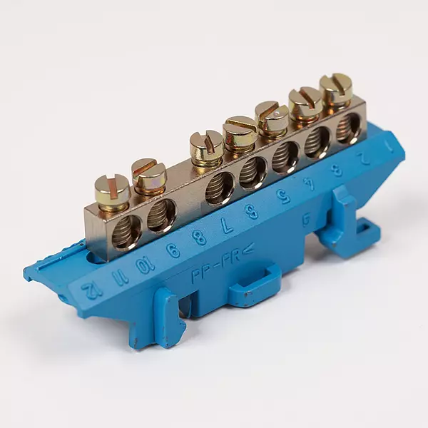 Din Rail Base Brass Neutral/ Earth  Link -  7 way