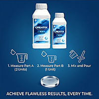 Creatix 2:1 Epoxy Resin | Crystal Clear Art Resin & Hardener | Bubble Free | Gloss Finish