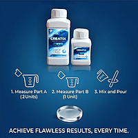 Creatix 2:1 Epoxy Resin | Crystal Clear Art Resin & Hardener | Bubble Free | Gloss Finish