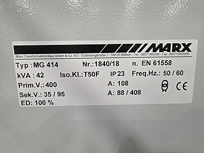 MARX MG 414, Power Transformer