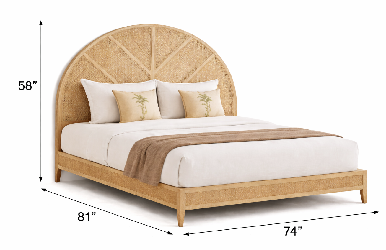 Laura Rustic Finish Hotel King Size Bed