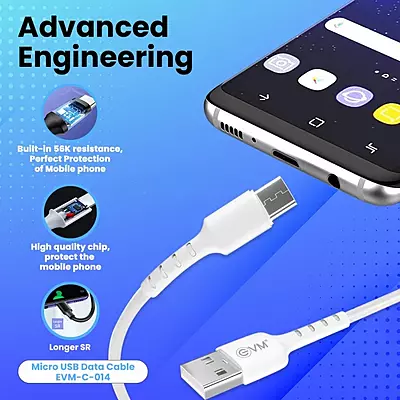 CABLE EVM MICRO USB C-014 WHITE