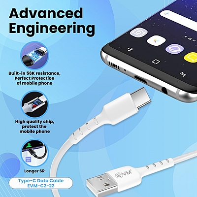CABLE EVM TYPE-C 2M C2-22 WHITE