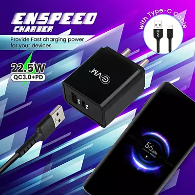 WALL CHARGER EVM QC+PD 22.5W WITH TYPE-C ENSPEED P-22 WALL CHARGER EVM QC+PD 22.5W WITH TYPE-C ENSPEED P-22