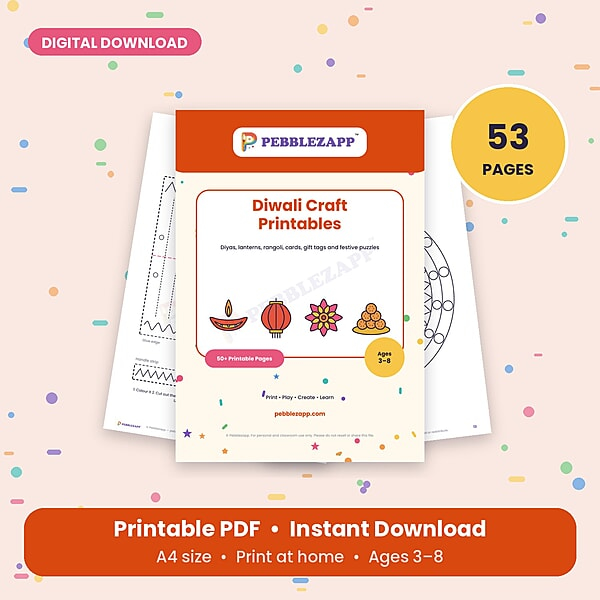 Diwali Craft Printables for Kids โ 53 Pages PDF