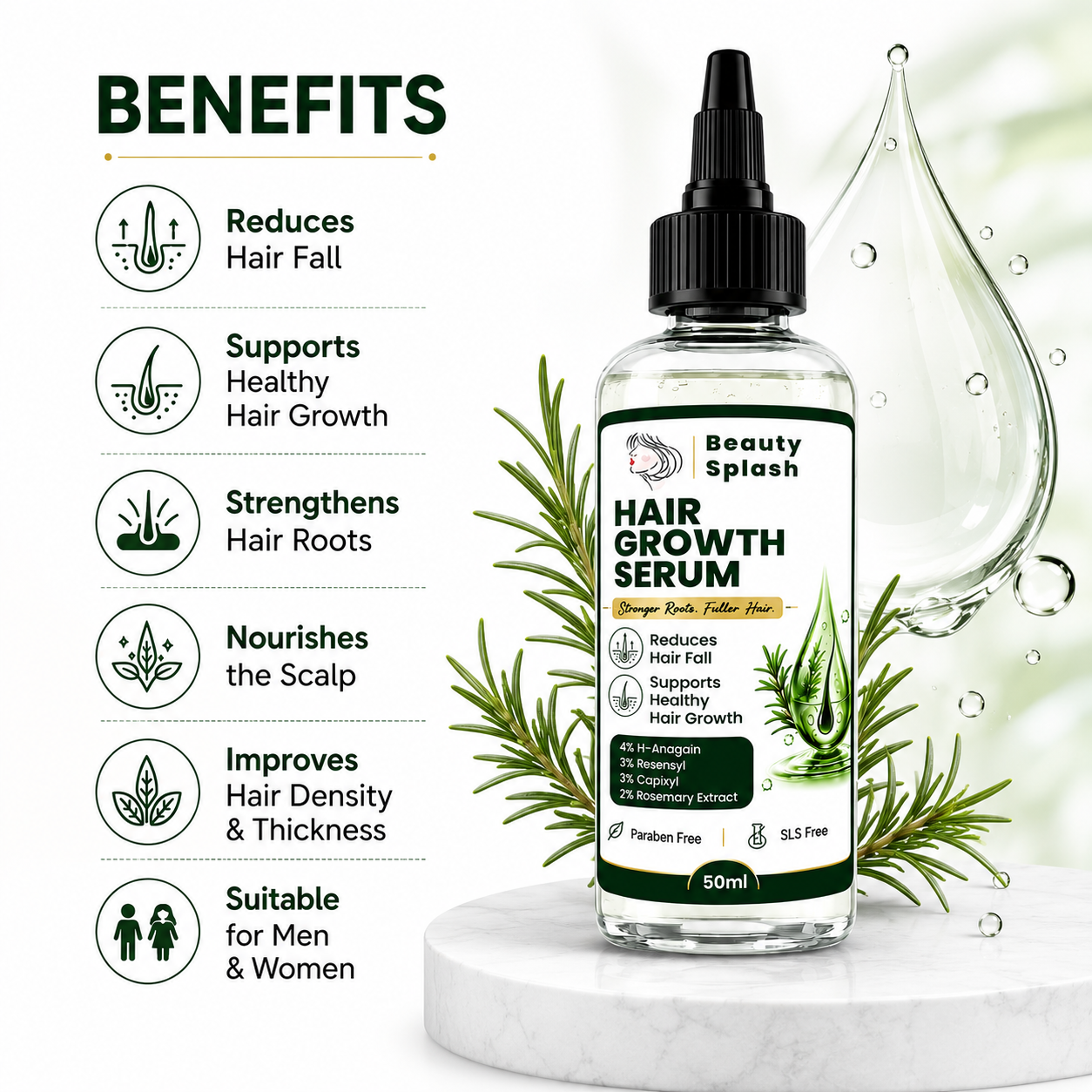 Hair Growth Serum 50ml for Men & Women | Hair Fall Control | Promotes Hair Growth