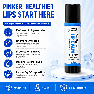 Bright & Protected: Depigment Lip Balm with Kojic Acid & SPF 50 for Dark Spot Correction & Sun Defense
