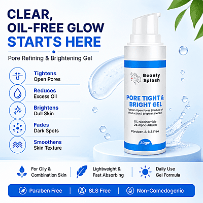 Glow & Refine: Pore Tight & Bright Gel with 8% Niacinamide & 2% Alpha Arbutin for Tightened Pores, Oil Control & Brightening