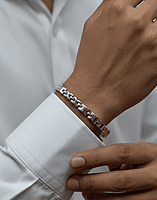 925 Silver Geo Link Gents Bracelet