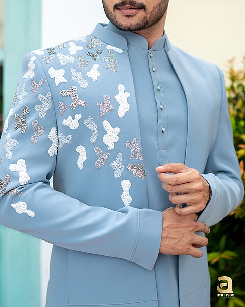 Light Blue Embellished Jodhpuri