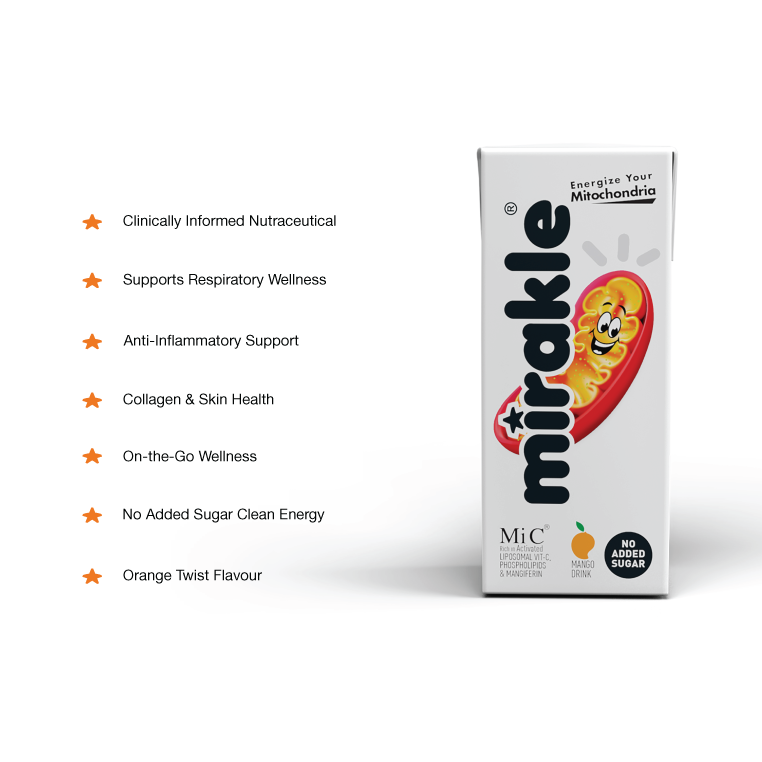 MIRAKLE the Liposomal Vitamin-C Drink ( No Added Sugar)-12 Piece Pack