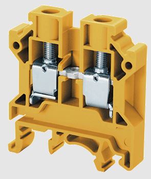 TERMINAL BLOCK POLYMIDE upto 25 sqmm - FTS25P YELLOW WITH END PLATE