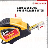 5 Mtr  Steel Measuring Tape - (Yellow & Black) With Unbreakable ABS case | Auto-lock and Belt Clip