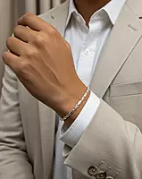 925 Silver Meridian Flux Link Gents Bracelet