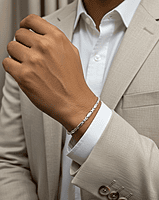 925 Silver Meridian Flux Link Gents Bracelet