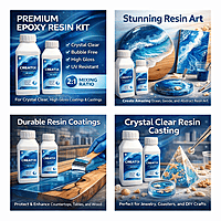 Creatix 2:1 Epoxy Resin | Crystal Clear Art Resin & Hardener | Bubble Free | Gloss Finish