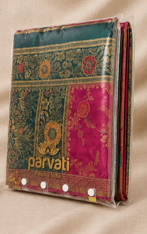 27542-KRISHNA MEENA SATIN CONTRAST