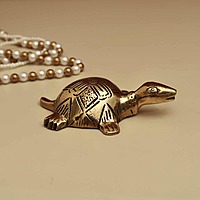 Brass Tortoise with Shree Yantra/Kuber Yantra on Back - 4 inch Length | Brass Tortoise with Shree Yantra/Kuber Yantra for Vastu Benefits