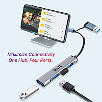 EVM CU4HP USB C + USB A 4 Port USB Hub