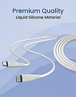 Portronics Silklink – 60W Type-C to Type-C Cable, 1M White, fast charging, durable design, high-speed data transfer, compatible with various devices, perfect for home and office use.
