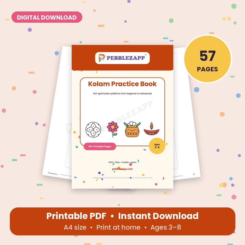 Kolam Practice Book – Beginner to Advanced – 57 Pages