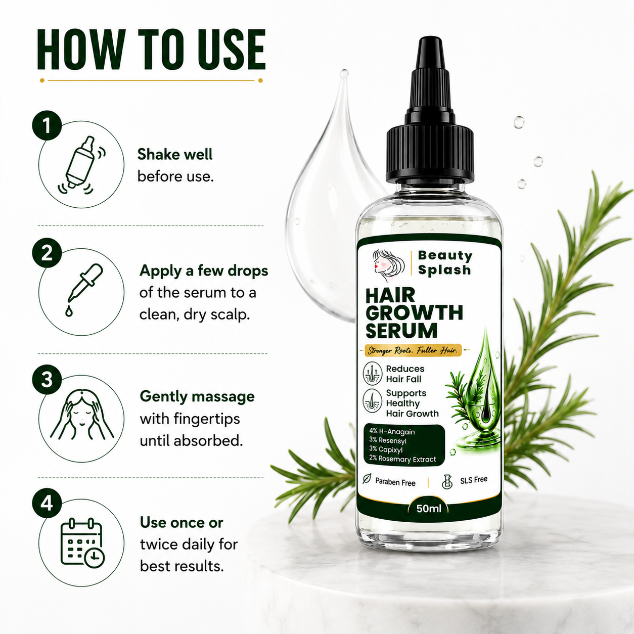 Hair Growth Serum 50ml for Men & Women | Hair Fall Control | Promotes Hair Growth