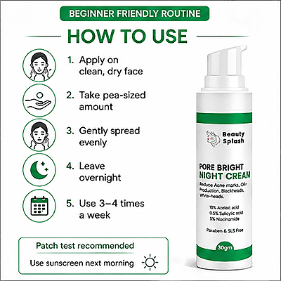 Overnight Glow: Pore Bright Night Cream to Reduce Acne Marks & Control Oil