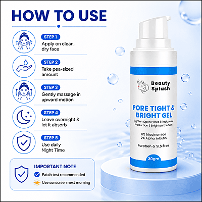 Glow & Refine: Pore Tight & Bright Gel with 8% Niacinamide & 2% Alpha Arbutin for Tightened Pores, Oil Control & Brightening