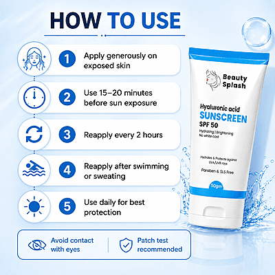 Glow & Protect: Hyaluronic Acid Sunscreen SPF 50 for Hydration & Brightening