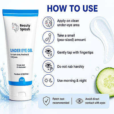 Bright Eyes: Under Eye Gel with 1% Kojic Acid & 2% Niacinamide to Reduce Dark Circles, Fine Lines & Puffiness