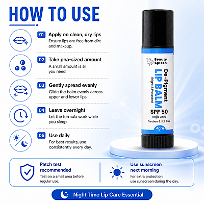 Bright & Protected: Depigment Lip Balm with Kojic Acid & SPF 50 for Dark Spot Correction & Sun Defense