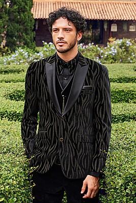 Black Satin Lapel Tuxedo