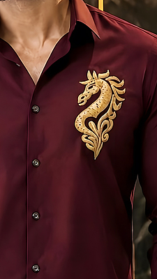 Regal Maroon Dragon Crest Shirt Regal Maroon Dragon Crest Shirt