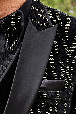 Black Satin Lapel Tuxedo